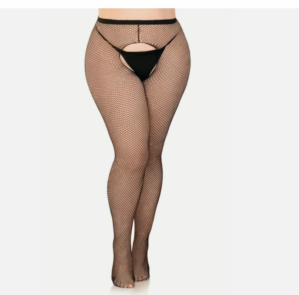 Plus Size High Waist Pantyhose micro Net Fishnet Stockings